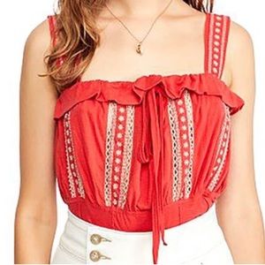 Free People Red Hill Top Crop Top